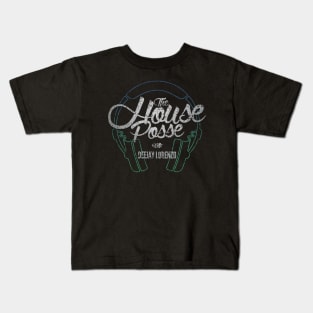 Dark Grunge Green Headphone (The House Posse) T-Shirt Kids T-Shirt